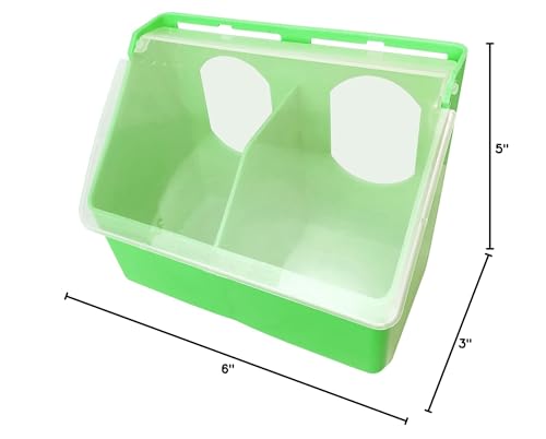 Pigeon Feeder Water 2 Pack Quail Bird Chicken Feeder Water Dispenser Drinkers with 2 Hole Pet Bowls & Feeders Eat Food (Two Hole (Green))