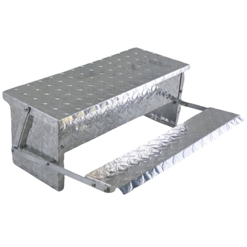 Treadle Large Poultry Feeders Aluminium Automatic Chicken Feeder No Waste Rat Proof Trough with Weatherproof Lid for Duck Fowl 18 lbs Capacity - size: 22.4"×13.5"×7.3" 18lbs