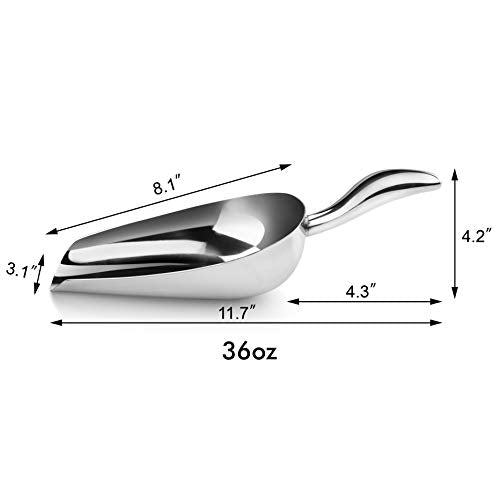 New Star Foodservice Restaurant Grade Stainless Steel Bar Ice Flour Utility Scoop, 36-Ounce - size: 36-Ounce Stainless Steel
