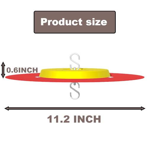 Metal Hummingbird Feeder Shade Cover,11.2 Inch Bird Feeder Umbrella,For Hummingbird Oriole Feeder Sun And Rain Cover.Yellow And Red