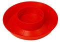 Little Giant® Screw-On Poultry Waterer Base | Heavy Duty Plastic Water Tray for Container | Chicken Waterer Screw on Base | 1 Quart (Red, Pack of 1) - size: 1 Quart