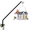 Kingsyard Heavy Duty Deck Hook, 27"-39" Adjustable Metal Deck Railing Hooks for Hanging Bird Feeders, Planters, Suet Baskets, Lanterns, Wind Chimes, Clamp Mounted - size: 27"-39" Clamp Mounted