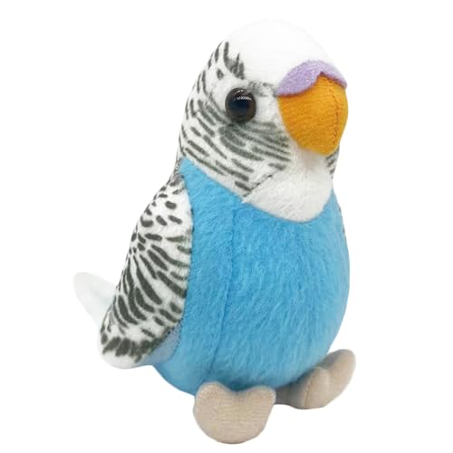 1 Pcs Stuffed Parakeet Toy, 5.5 inches, Budgerigar Plush Toy, Parakeet Soft Toy, Stuffed Bird for Kids, Blue - color: Blue