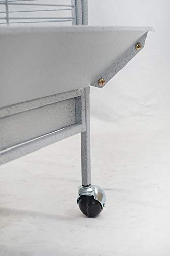 Corner Bird Cage for Cockatiel Parakeet Black and White (White Vein)
