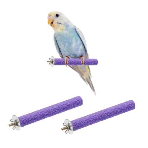 Bird Perch Stand, Colorful Paw Grinding Stick, Wood Rough-surfaced Perch Parrot Stand 15 x 2 Cm, (Purple, 2 Pcs), Intended for Home/Animal Parks/Pet Stores - color: Purple, size: 15 x 2 cm / 5.91 x 0.71 inch