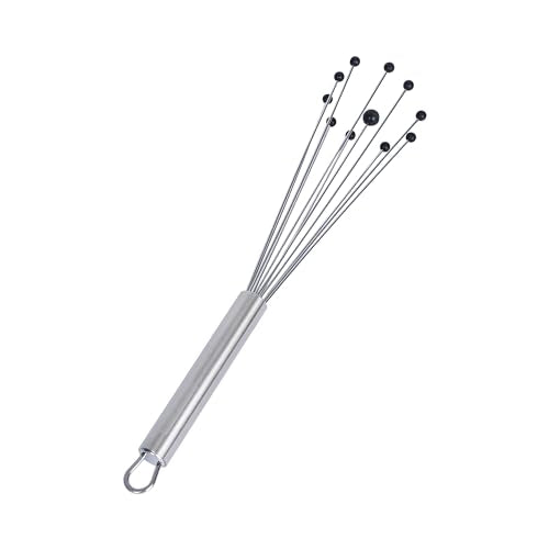 Restaurantware 10.5 in Stainless Steel Ball Whisk with Silicone Tips - German Standard Sauce & Gravy Whisk, Non-Scratch, Dishwasher Safe - Non-Stick Safe Silicone Ball Whisk for Baking - color: Ball Whisk with Silicone Tips, size: 10 3/4"