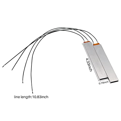 PTC Heating Element 2pcs 12V/220V/110V Thermistor Heater Constant Temperature Thermostat Heater Plate (Black-12V)