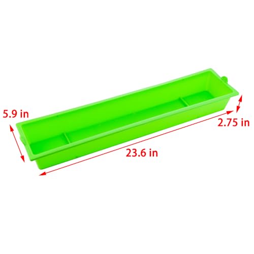 DQITJ 4 Pack Chicken Large Capacity Feeder Plastic Feed Trough Bucket Hanging Food Dispenser for Chicken Duck Pigeon Bird Livestock Poultry (Length: 23.6")