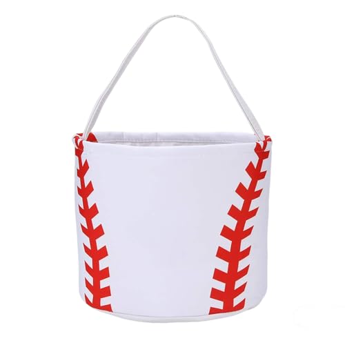 XinblueCo Baseball Basket Easter Baskets for Canvas Easter Egg Hunt Baskets - color: baseball basket1