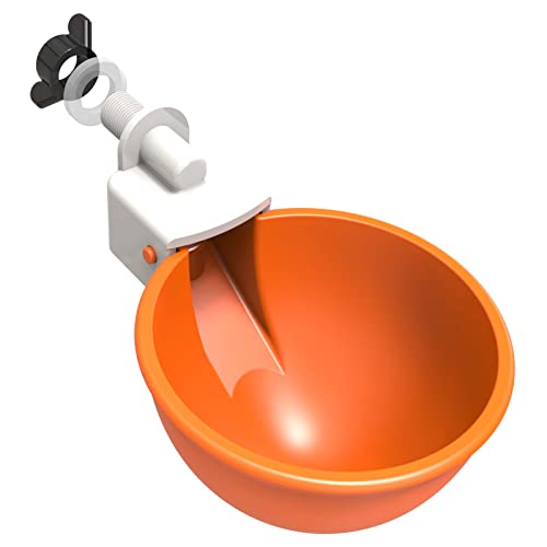 Chicken Water Cups Auto-Fill, Heavy Duty Poultry Waterer Cups -2Pack Orange - color: Orange, size: Pack of 2