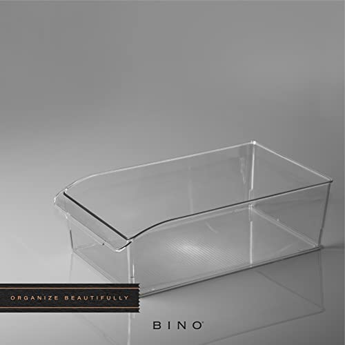 BINO | Plastic Storage Bins, X-Large | THE CURVE COLLECTION | Multi-Use Organizer Bins | Built-In Handle | BPA-Free | Pantry Organization | Home Organization | Fridge and Freezer Organizer - size: X-Large