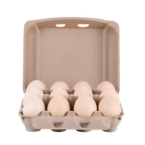 50 PCS Vintage Egg Cartons, Natural Paper Pulp Square Dozen Egg Cartons | Classical 3x4 Style Holds Up to One Twelve 12 Count Chicken Eggs, Sturdy Design Made from Recycled Cardboard Blank - size: 50 Pcs Dozen Egg Box