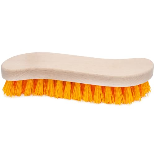 Pack of 3 - Hard Bristle Scrub Brush - Stiff Brush for Cleaning, Heavy Duty Utility Hand Brush Set for Indoor and Outdoor, Nylon Scrubbing Brush - size: 7.87" Pack of 3