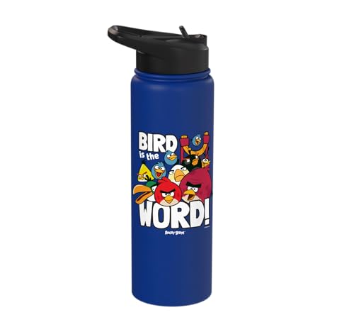 Angry Birds Group Bird is the Word Stainless Steel Insulated Water Bottle - color: Royal Blue