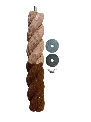Polly's Sand-E-Rope Safety Bird Perch Toy-Trims Nails & Beak-Promotes Healthy Feet-Safe Non-Toxic-Bird Supplies for Bird Cages (Brown, Large) - color: Brown, size: Large
