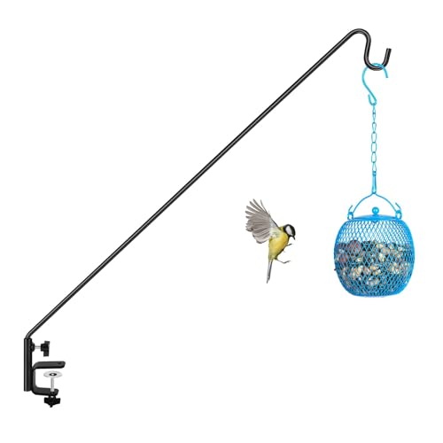 ERYTLLY 3 Inch Clamp Deck Hook 28" Long Deck Hook for Hanging Bird Feeder,Plants,Wind Chimes,Lanterns 1 Pack - size: Deck Hook - 28 Inch - 1 Pack