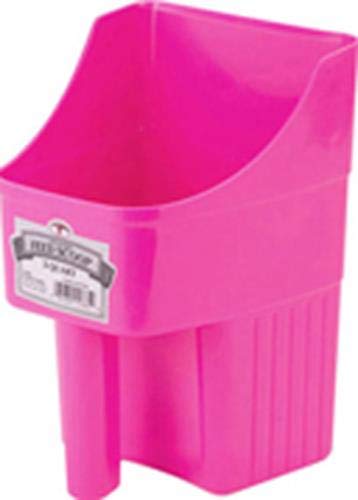 Little Giant® Plastic Enclosed Feed Scoop | Heavy Duty Durable Stackable Feed Scoop with Measure Marks | 3 Quart | Ranchers, Homesteaders and Livestock Farmers | Hot Pink - color: Hot Pink