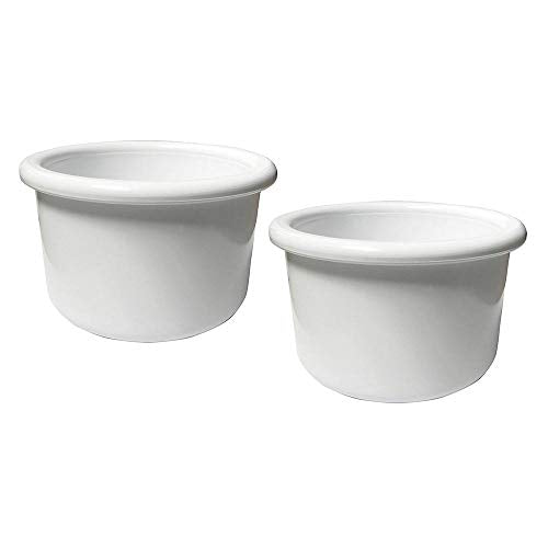 A&H Tool & Die Crock-Style White Plastic Bird Dish 16 oz (2 Pack) - color: White
