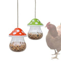 Hanging Chicken Peck Toy，2-Piece Mushroom-Shaped Chicken Enrichment Toys Boredom Busters，Slow-Feed Chicken Toys for Coop-Red & Green (Red & Green) - color: Red & Green