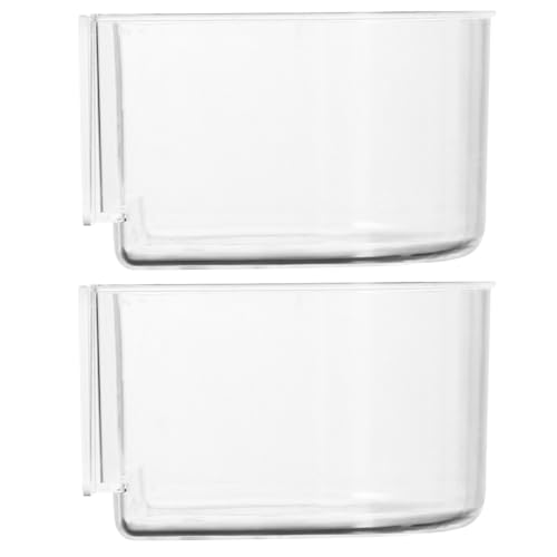 2Pcs Thickened Bird Food Bowl and Transparent Feeding Box for Parrots Plastic Bird Cage Accessories Easy to Install and Clean for Various Pet Birds