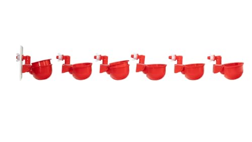 Chicken Water Cup Waterer Kit for Poultry - Pack of 6 + One Extra for Free (Total of 7)