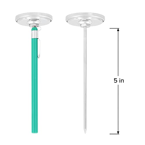 Large Dial Easy Read Pocket Thermometer, 2" Dial, 5" Stem, Waterproof (0 to 220 Fahrenheit) - size: 0 to 220 Fahrenheit