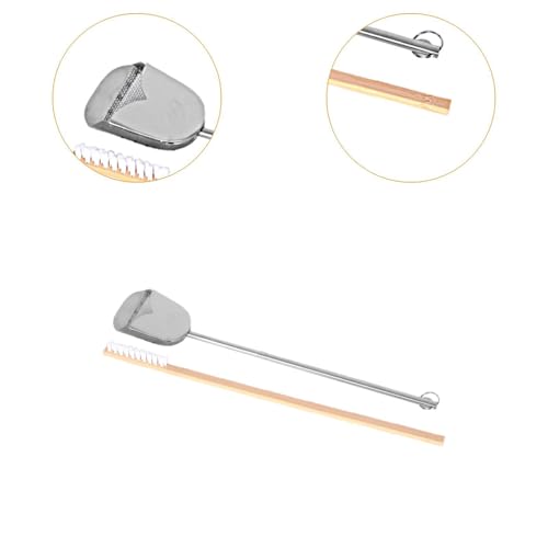 2 Pieces Bird Cage Brush Parrot Cage Cleaning Tool Set Stainless Steel Ergonomic Handle Flexible Design Suitable for Parrot Birds Home Maintenance, Silver White - color: Silver White