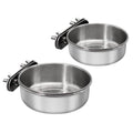 Small+Medium Bird Feeding Dish Cups,Parrot Food Bowl Cage with Clamp Holder Stainless Steel,Birdcage Coop Water Feeder for Cockatiel Parakeet Macaw Finches Lovebirds Small Animals (1 Pack, S+M) - color: 1 Pack, size: Small+Medium