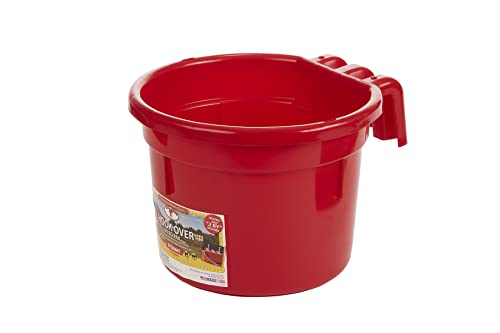 Duraflex 8 Quart Hook Over Feed Pail - color: Red
