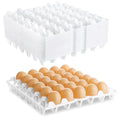 12 Pack Plastic Egg Tray 30 Count Stackable Bulk Egg Cartons Racks Organizer Plastic Egg Trays Crate for Packing, Storing, Sorting, Shipping, White
