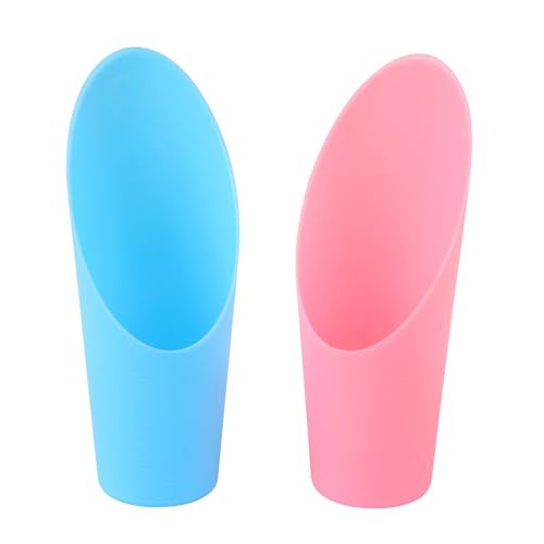 MIDELONG 2 Pcs Bonsai Soil Scoops, 6.4in Long Plastic Cups Garden Soil Scoops Small Gardening Tool Colorful Bucket Shovel Mini Potting Scoopers Bonsai Tool for Plant Flower Succulent