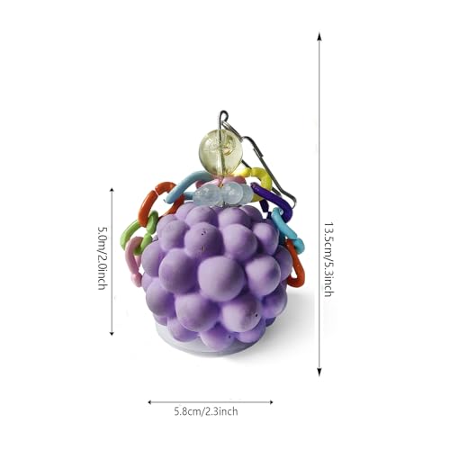 Bird Chewing Toys Bird Beak Grinding Stone Calcium Parakeet Treats for Budgies Cockatiels Conures Quaker Senegal Parrot (Purple) - color: Purple