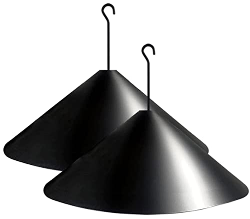 19 Inch PP Squirrel Proof Baffle for Protecting Outside Pole Bird Feeders and Bird Houses, Hang Mount Raccoon and Squirrel Guard Stopper for Shepherd Hooks - Black, 2 Pack | Raccoon and Squirrel Guard Stopper for Shepherd Hooks - style: Hanging Mount 2pcs