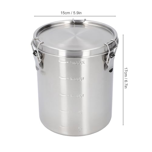 Pongnas Stainless Steel Pet Food Container, Metal Dog Food Container for Dog Food, Cat Food, and Bird Seeds, Compact Kitchen Storage Ideal for Countertop Display(2500ML)