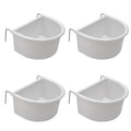 2Pcs Plastic Bird Cage Feeder Cup with Metal Hanging Hooks, Food and Water Bowl for Parakeets, Budgies, Parrots and Small Birds(White)