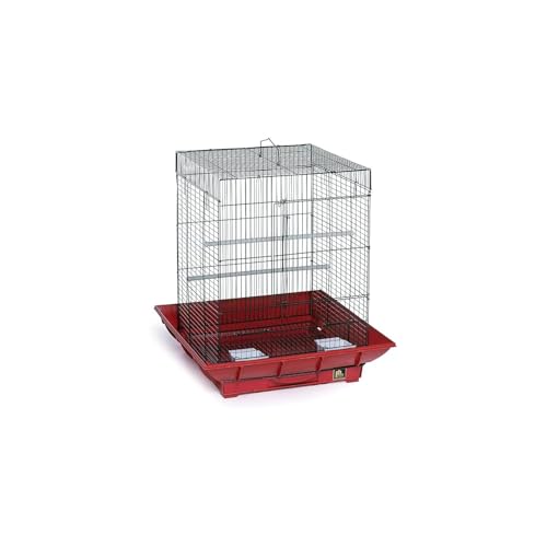 HomeStock Mountain Majesty Clean Life Bird Cage with Spacious Interior, Durable Build, Easy-to-Clean Features, and Secure Design for Birds' Comfort Red - color: Red