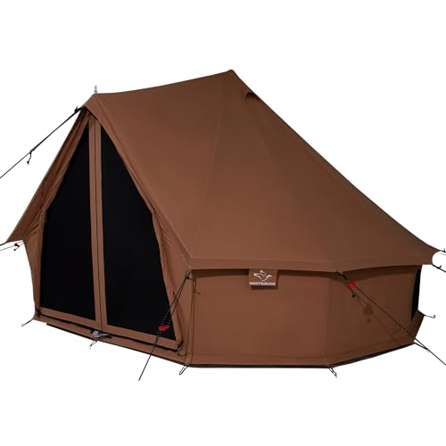 WHITEDUCK Regatta Canvas Bell Tent - w/StoveJack, Waterproof, 4 Season Luxury Camping and Glamping Yurt Tent Outdoor - color: Desert Red, size: 20' (6M), Water Repellent