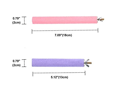 Bird Cage Perch Parrot Sand-Surface Stand 2Pack Grinding Wood Stick Platform Molar Toy Branch for Macaw African Greys Budgies Cockatoo Parakeet Cockatiel Conure Lovebirds