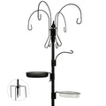 Bird Feeder Pole, 75 Inch 5 Hooks Heavy-Duty Feeder and Water Dispenser Shepherd, Bird Feeding Station with Ground Stake for Outdoors Shepherd Hook - size: 75IN