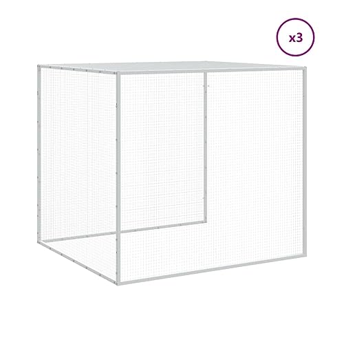Galvanized Steel Chicken Coop with Roof 158.7"x38.6"x35.4" Anthracite Cage for Hens Rabbits Ducks Outdoor/Indoor Use, Expandable Bunny Hutch with Lockable Door and Weather Protection - size: 158.7" x 38.6" x 35.4" (L x W x H)