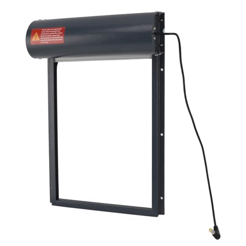 Chicken Doors Grey Solar Powered Time Control Programmable Automatic Chicken Coop Door with LED Display Controller for Farm Poultry Protection Iron Material 37x25cm