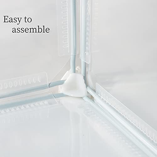 LURIVA Transparent Clear Small Animal Playpen, Guinea Pig Cages, Puppy Dog Playpen, Pet Playpen, Rabbit Bunny Indoor Fence Pen Enclosure, White Clear Plastic Playpen,12X12 Inch, 12Panels