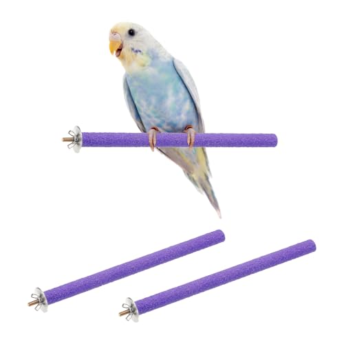 Bird Perch Stand, Colorful Paw Grinding Stick, Wood Rough-surfaced Perch Parrot Stand 25 x 1.8 Cm, (Purple, 2 Pcs), Intended for Home/Animal Parks/Pet Stores - color: Purple, size: 25 x 1.8 cm / 9.84 x 0.71 inch