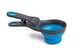 Dexas Popware for Pets Collapsible Klip Scoop, 3-in-1 Pet Food Scoop, Measuring Cup and Bag Clip, 1/2 Cup Capacity, Pro Blue - color: Pro Blue, size: 1/2 Cup Capacity