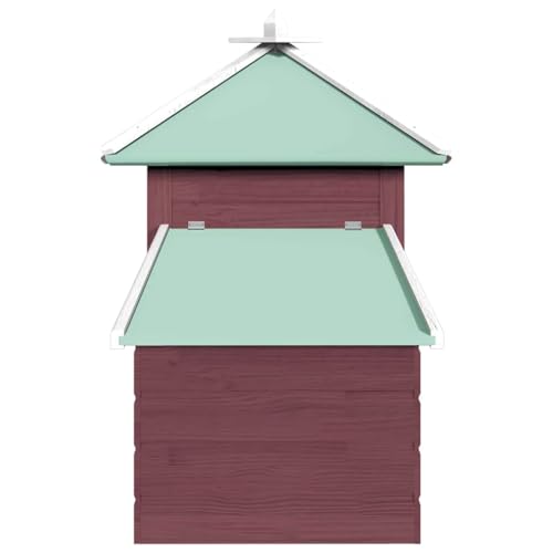 Large Chicken Coop with Nesting Box and Run, Solid Firwood Outdoor Poultry House for Backyard Hens, Rectangular Wooden Hutch with Easy Access Roof, Mocha Brown - color: Brown-A