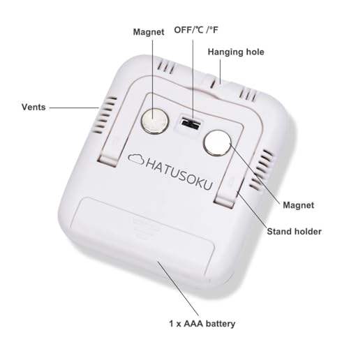 HATUSOKU Pack of 2 Digital Thermometer and Hygrometer with Comfort Face Display, Hygrometer, Stand, Magnet, Hanging, Simple, Infectious Disease Prevention, Heat Stroke Prevention