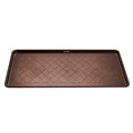 All Weather Boot Tray Extra Large 40"x20" - Brown Plastic Shoe Mat | Multi-purpose mudroom entryway tray with 1.25" raised edges - fits shoes, pet bowls & plants - 100% recycled polypropylene - style: Brown