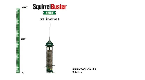Squirrel Buster® Nyjer® – Squirrel-Proof Nyjer®/Thistle 2.4-pound Seed Capacity Feeder w/8 Feeding Ports & 4 Perches, Easy Fill & Clean, Durable Outdoor Feeder for Finches, Goldfinches & Small Birds | Eight ports, four perches, easy-fill design, UV-resist