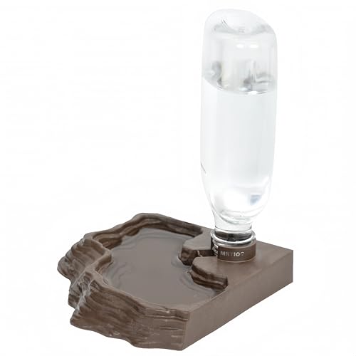 Lizard Bearded Dragon Water Bowl Dish Automatic Dispenser,17oz,Brown | 17oz Terrarium Tank Reptile Food Bowl,Water Feeder Automatic Dispenser Feeding,Geckos Lizards Turtle Bearded Dragons - color: Brown