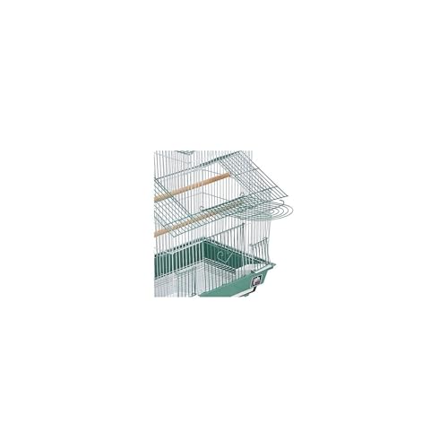 HomeStock Rustic Retreat Bird Cage with Natural Wood Accents, Durable Metal Construction, Spacious Interior, and Comfortable Features for Birds' Green - color: Green